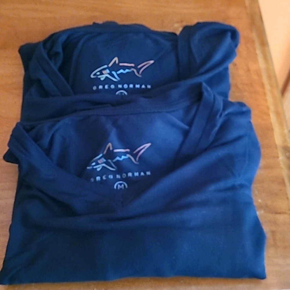2 pack Greg Norman black V neck tees